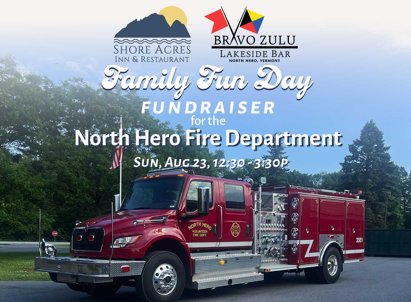 SA-event-fb Family Fund Day Fundraiser for the North Hero Fire Department, Sun, Aug 23, 12:30 - 3:30 pm.